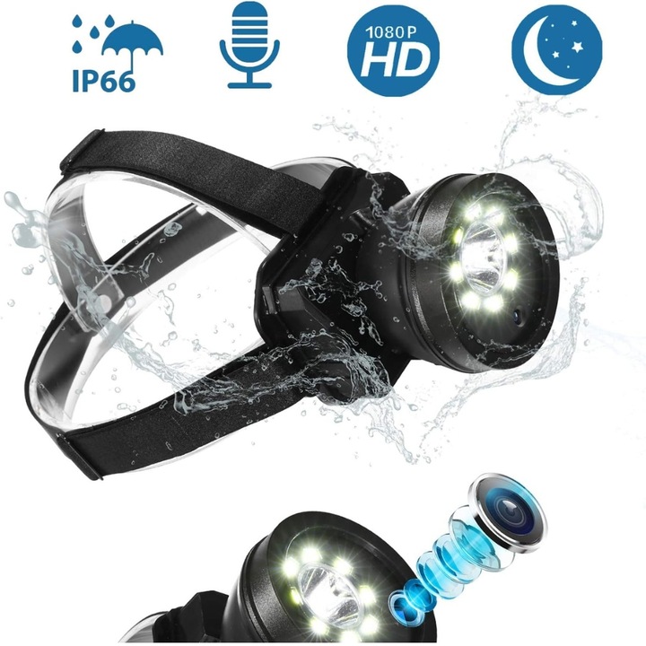 Мини Ultra HD камера, скрита в LED фенерче отпред, 4000 mah батерия, 26 часа автономност, идеална за нощно време