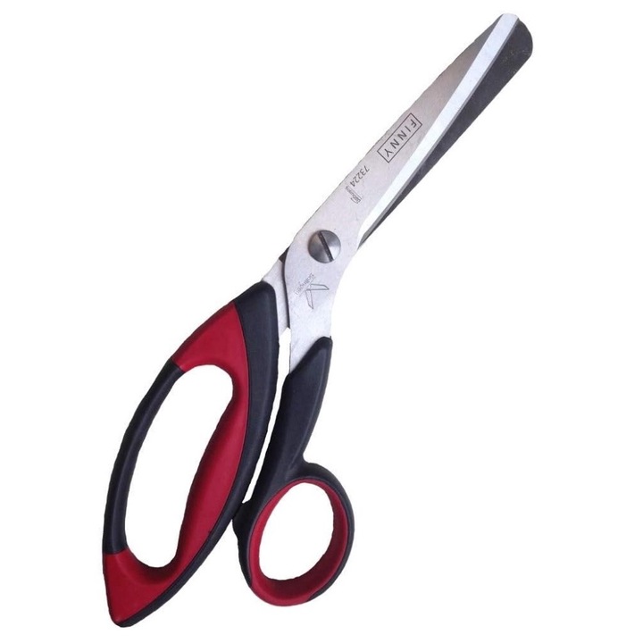 Ножица за кроене, Kretzer, PROFI Rounded, 24см / 9.5", Червено-черни дръжки