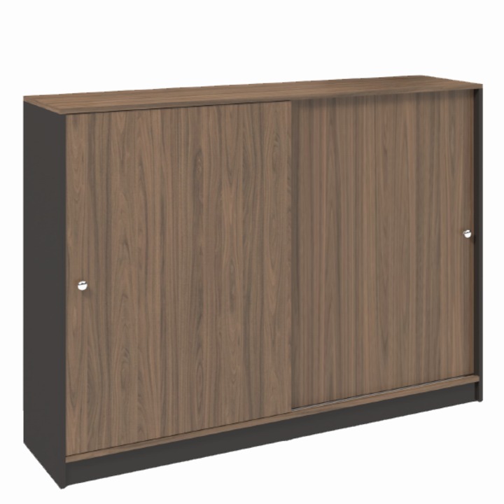 Biblioteca de birou, 162x40x124 cm, Nuc Carini Natural si Grafit