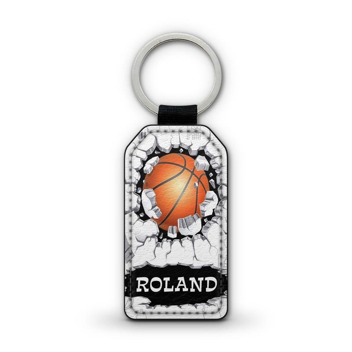 Kosárlabdás prémium bőr kulcstartó Roland