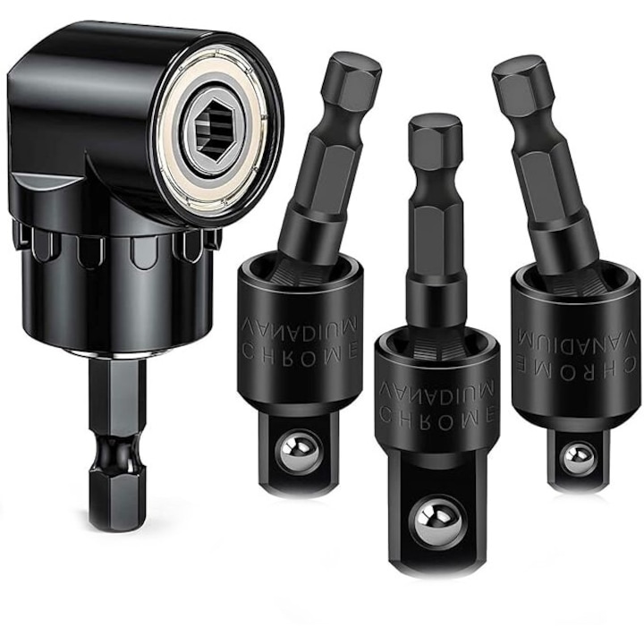 Set extensii flexibile pentru burghiu, Hokretme, rotativ 360, adaptoare 1/4 3/8 1/2 inch