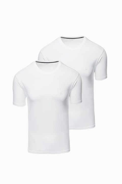 OMBRE, Тениска с овално деколте - 2 броя, Бял