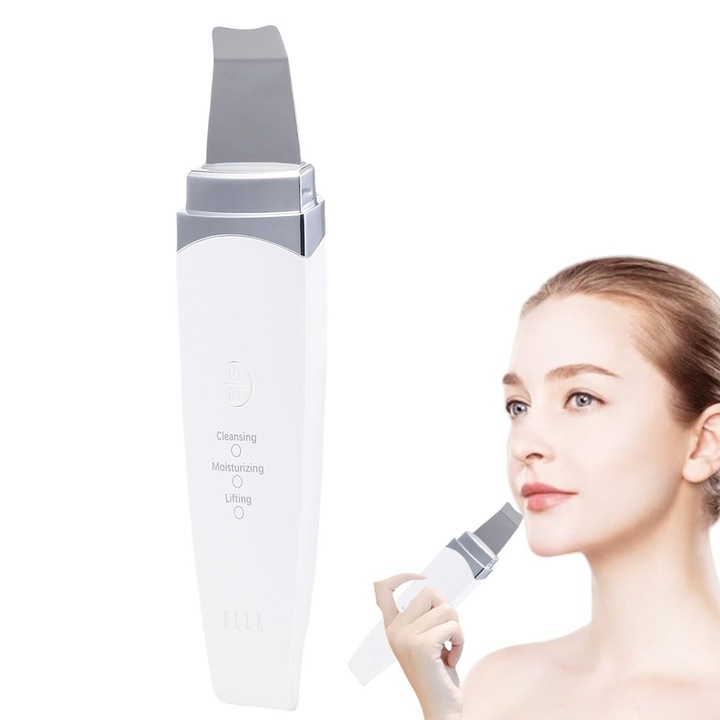 Ultrahangos hámlasztó bőrtisztító spatula, mélytisztítás, revitalizálás, mitesszerek eltávolítása, pórustisztítás. Használat előtt nedvesítse be az arcát. Hordozható, 3 üzemmód, USB töltés, minden bőrtípusra alkalmas