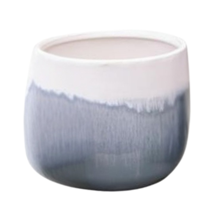 Ghiveci decorativ ceramic 'Glaze' White/Petrol D6