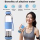 Sticla de apa alcalina, Noonedibs, filtrare in 7 etape, tehnologie Terahertz, 550 ml, Pyrex, portabil, albastru deschis, material reutilizabil, detoxifiere, reincarcare si hidratare