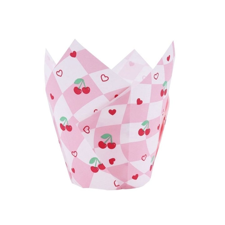 Set hartii briose tip lalea Cherry Checkerboard 24 buc, PME