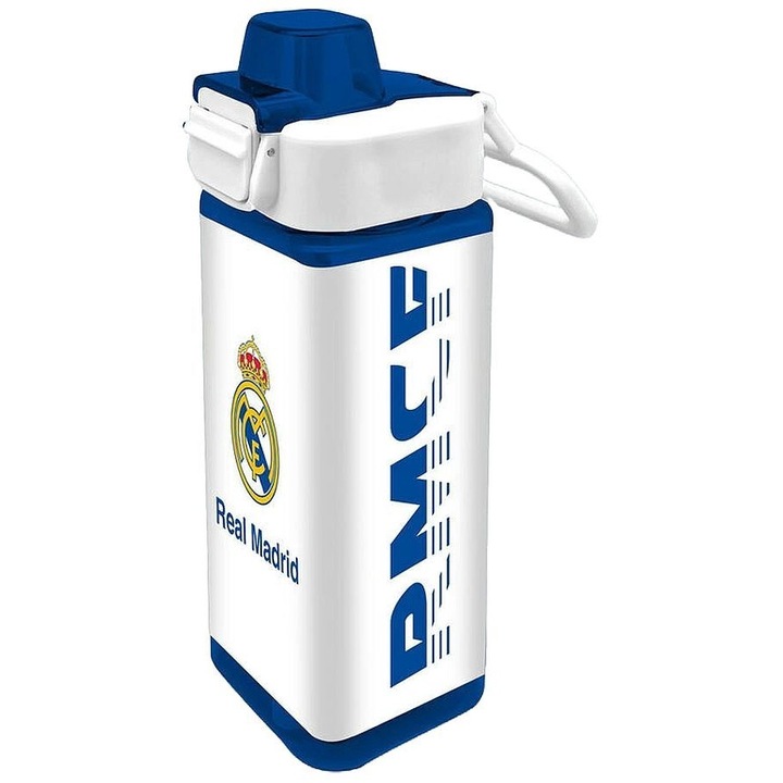 Sticla apa dreptunghiulara Real Madrid 500 ml Alb