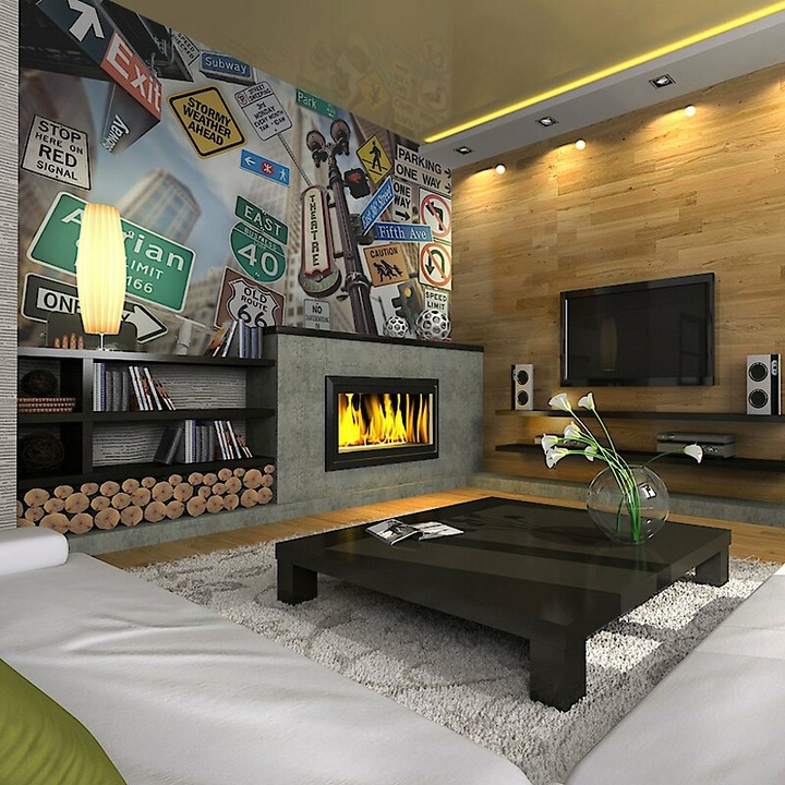 Fotótapéta - NYC jelek színes háttérrel 400x309