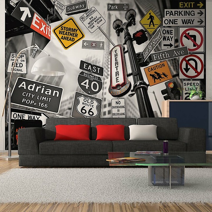 Fotótapéta - NYC jelek monokróm háttér 350x270