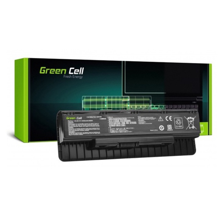 Green cell li-ion akku (10.8v, 4400mAh, asus n551 kompatibilis) fekete