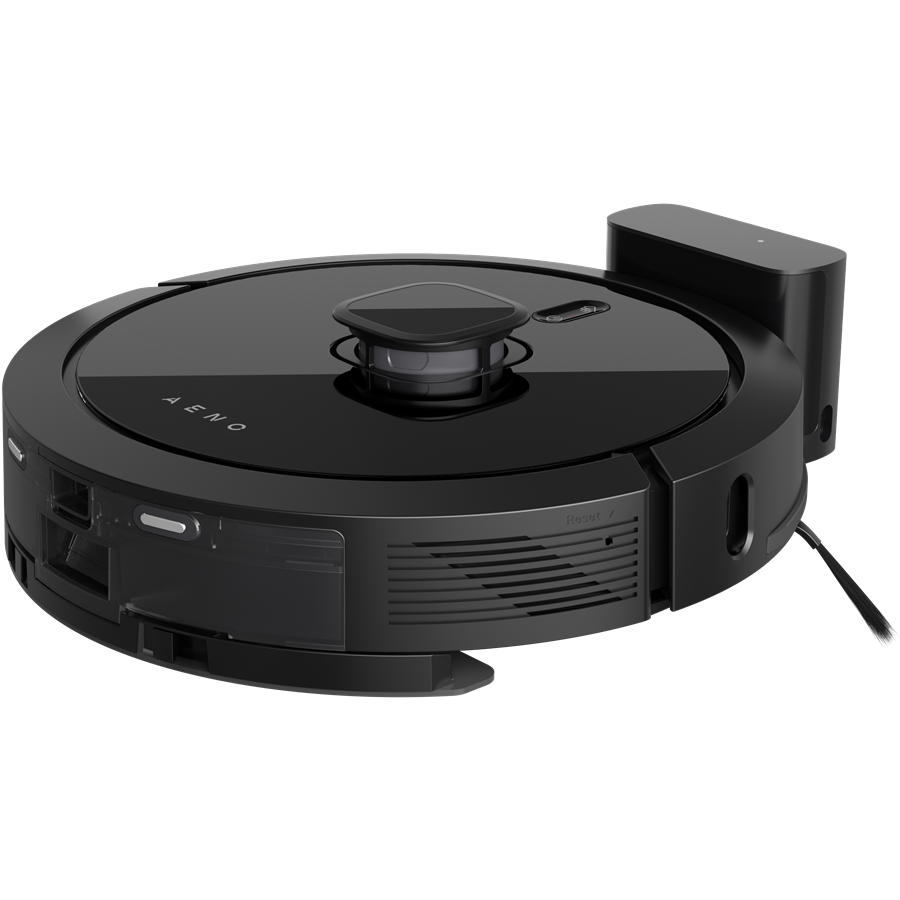 Aspirator robot AENO RC7S, Rezervor apa 0.3 l, Recipient praf 0.3 l, 4000 Pa, Navigare cu LiDAR, 300 mp, 20 senzori, Mapare, Autonomie 250 minute Negru