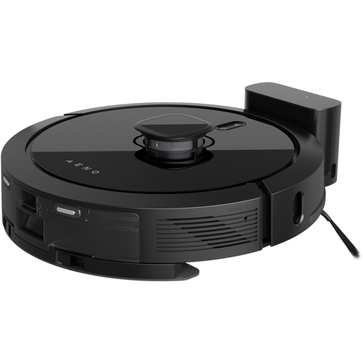 Прахосмукачка-робот AENO RC7S, 0,3 л резервоар за вода, 0,3 л контейнер за прах, 4000 Pa, LiDAR навигация, 300 кв. м, 20 сензора, картографиране, 250 минути време на работа, черен