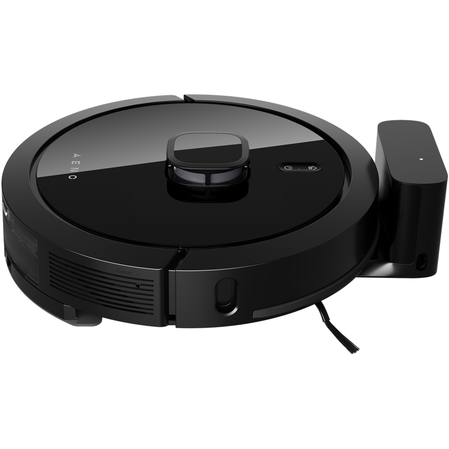 Aspirator robot AENO RC7S, Rezervor apa 0.3 l, Recipient praf 0.3 l, 4000 Pa, Navigare cu LiDAR, 300 mp, 20 senzori, Mapare, Autonomie 250 minute Negru