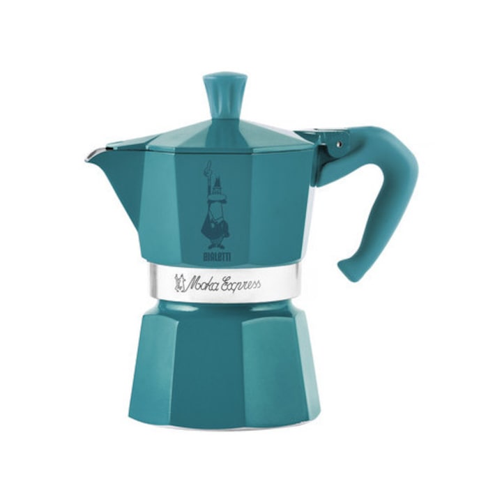 Espressor aragaz Bialetti Moka Express turcoaz 3 cesti