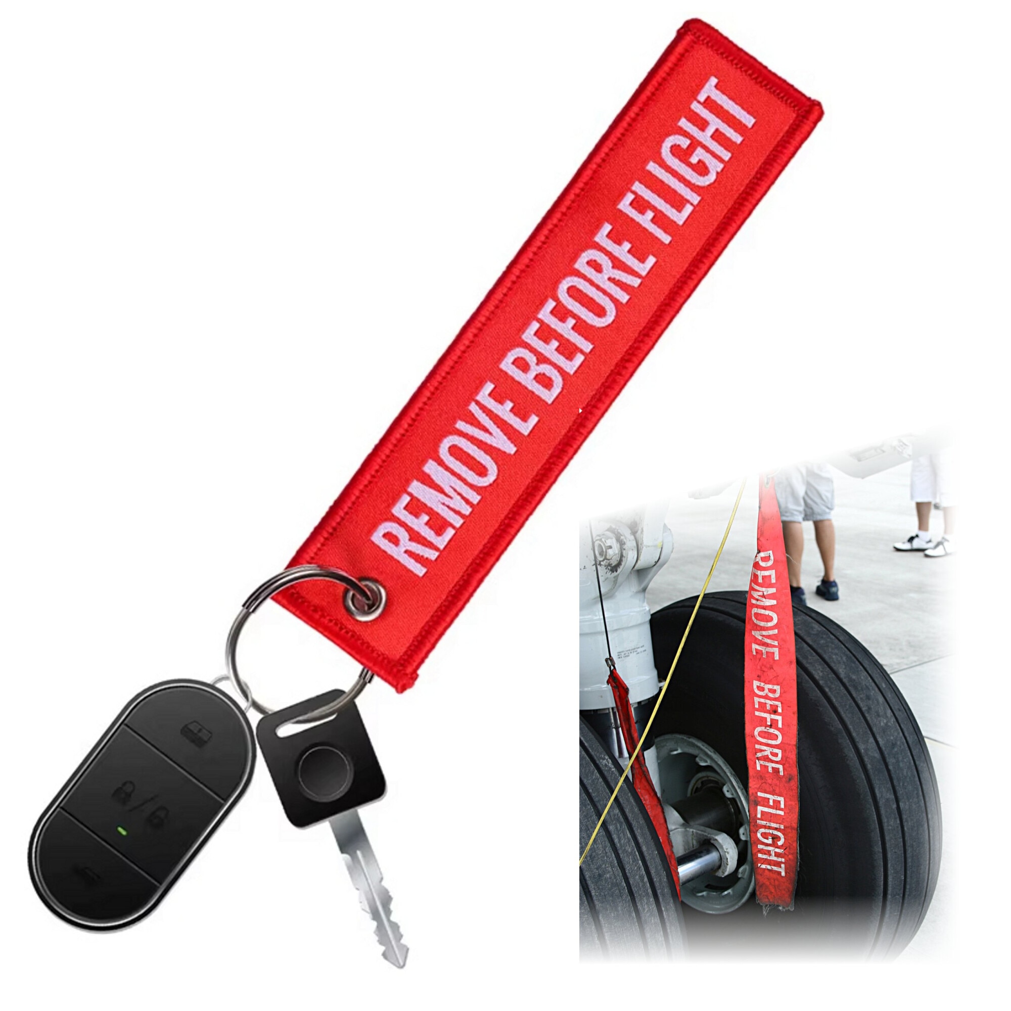 Brelok HLO RBF REMOVE BEFORE FLIGHT, 13x3cm, material rezistent