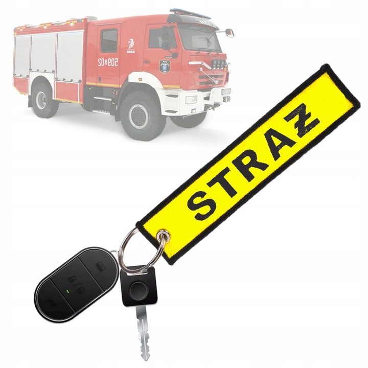 Brelok HLO pentru pompieri, galben, 13x3cm