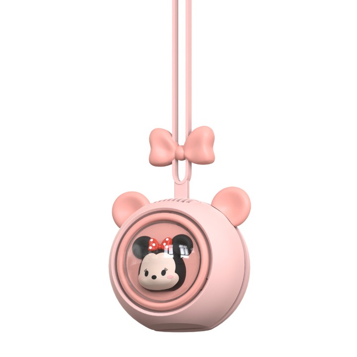 Kézi ventilátor, hordozható, 3 sebességes, 5V, rózsaszín ﻿