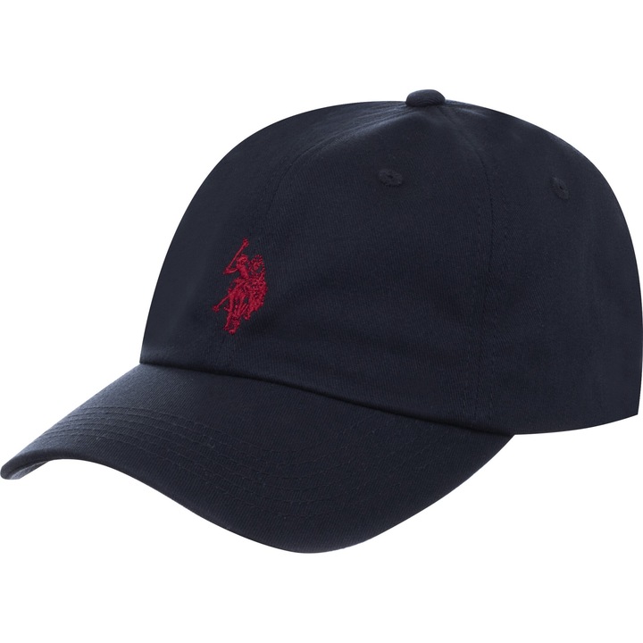 Бейзболна шапка US POLO ASSN. Памук с бродирано лого и регулируема презрамка, Тъмносин, 50-60 CM