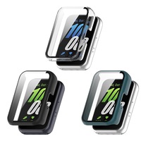 Set 3 huse pentru Samsung Galaxy Fit 3, carcasa din PC dur si protectie din sticla temperata HD, multicolor, 2024