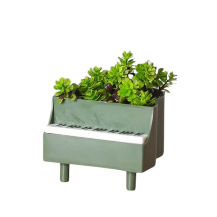 Decor Plante Artificiale - Mini Pian - 8 x 9 cm, Verde