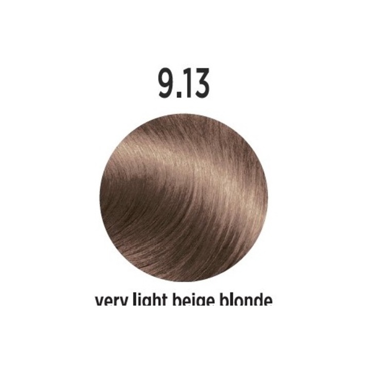 Vopsea de par Profesionala ELEMENT 9.13, 100 Ml, Very Light Beige Blonde