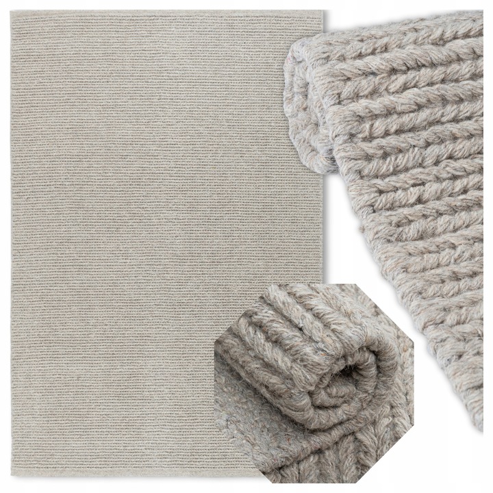Covor, e-floor, Alma Wool, 200 x 300 mm, Bej, Dreptunghi, Camera de zi, Antiderapant, Compatibil Cu Incalzirea Prin Pardoseala, Durabil, Finisaj De Calitate, Se Va Potrivi Tuturor, Lana