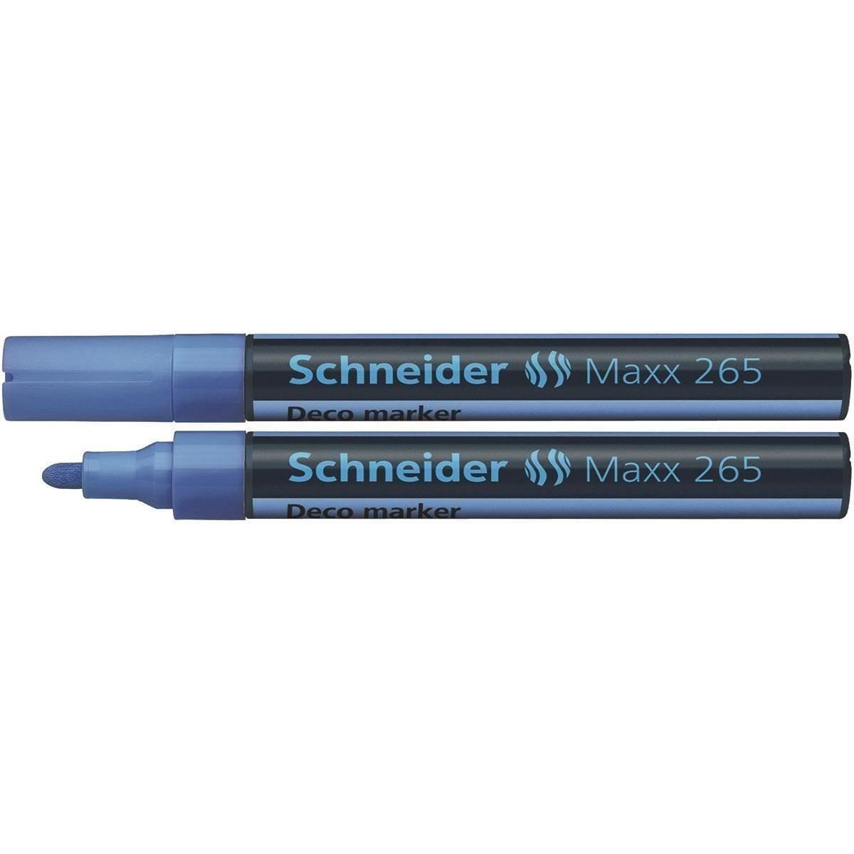Marker cu creta lichida Schneider Deco Maxx 265, scriere de 2 - 3 mm, albastru deschis