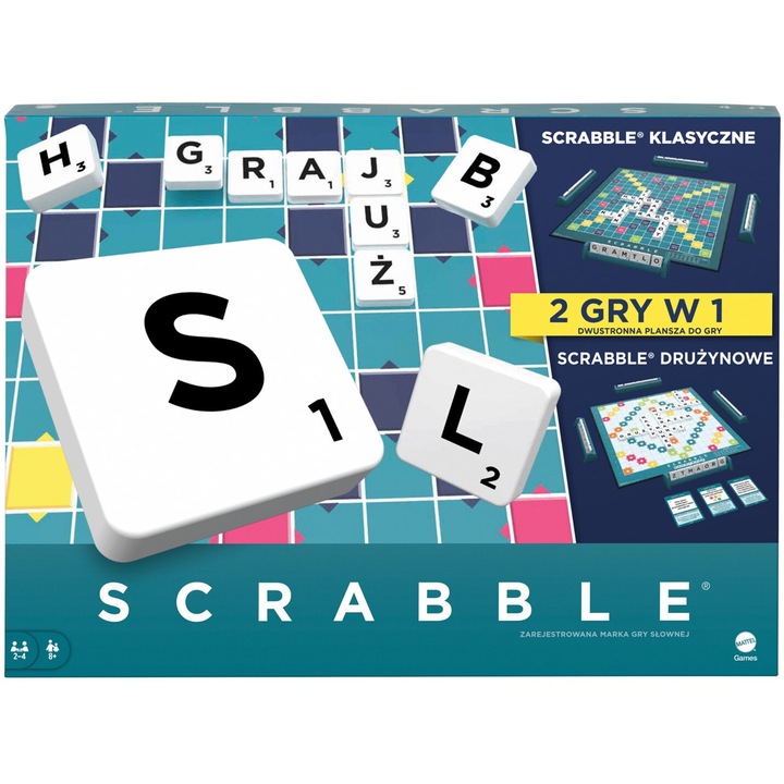 Scrabble társasjáték, Mattel, HXM53, 2-4 játékos, új