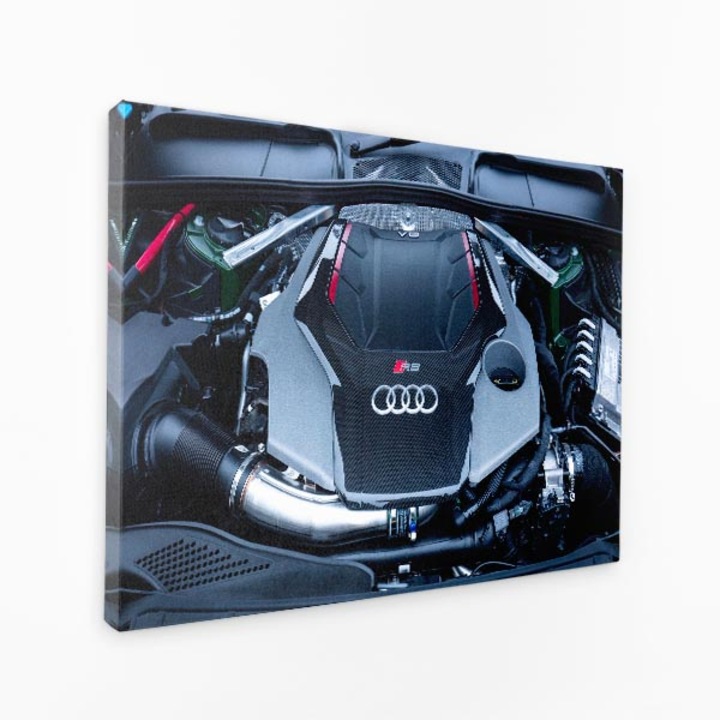 Картина на платно - Двигател на мощността на Audi Performance Car - 100x50 см