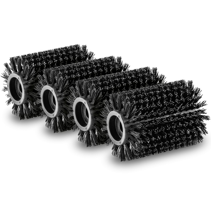 Set 4 role cu perie pentru suprafete din piatra Karcher PCL 6, compatibilitate cu PCL 6