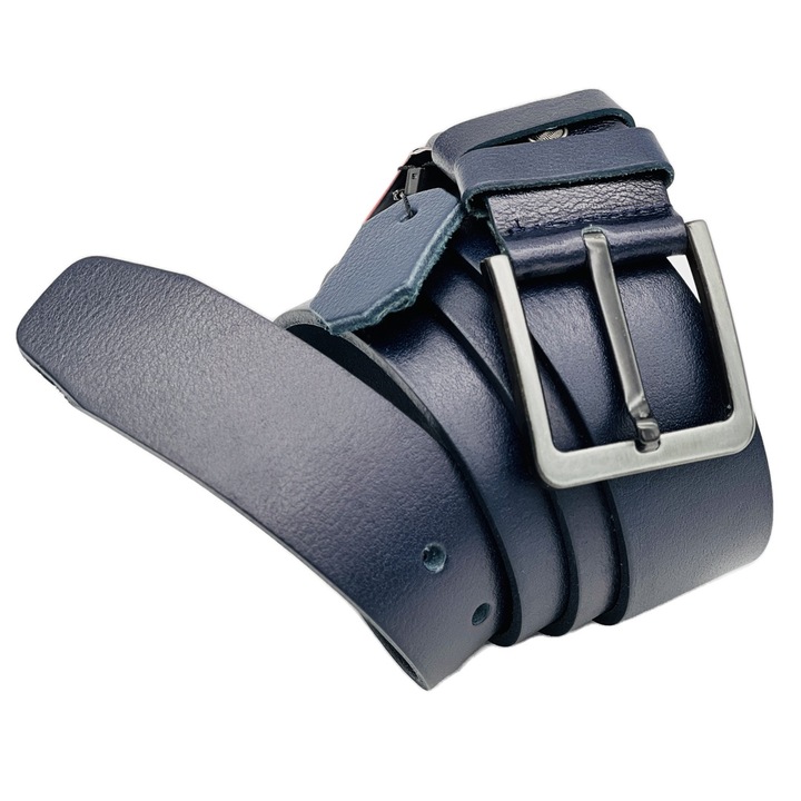 Curea Barbati Piele Naturala 4.2 Latime, XXL+, Catarama Metalica, Bleumarin, Lungime, Bleumarin, 155