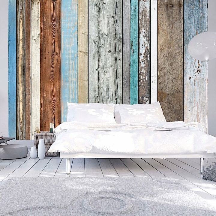 Fotótapéta - Színes fafal 400x280