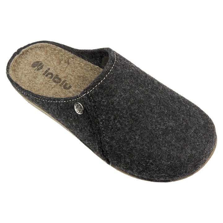 Мъжки чехли от филц с дебела подметка Inblu MT-11042 Grey Slip-On, 42 EU