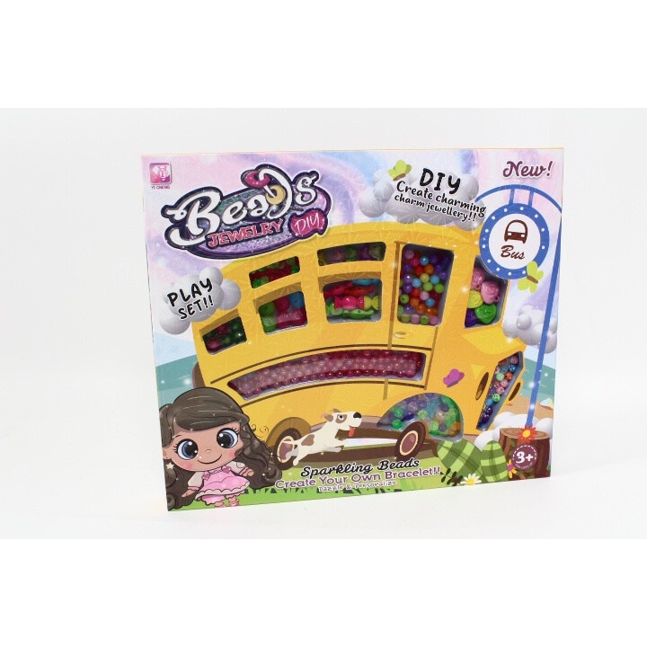 Set de bratari cu margele Tres, 338-1062, multicolor, include fire elastice