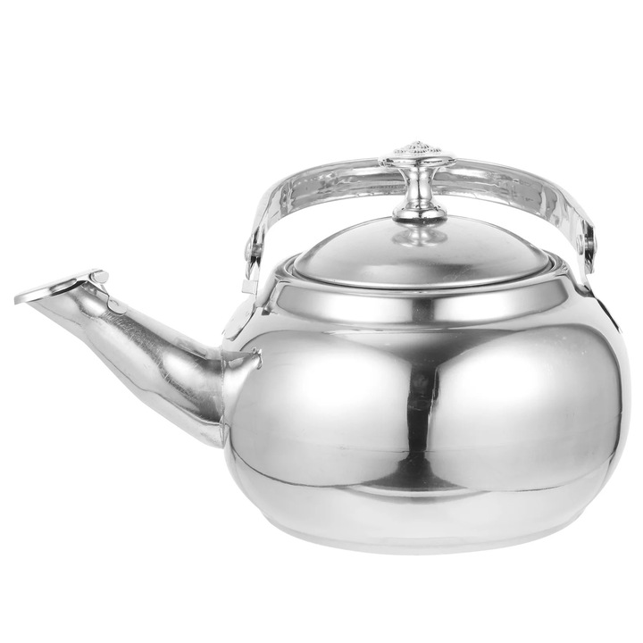 Ceainic din inox, argintiu, 17x14x11cm, cu maner ergonomic