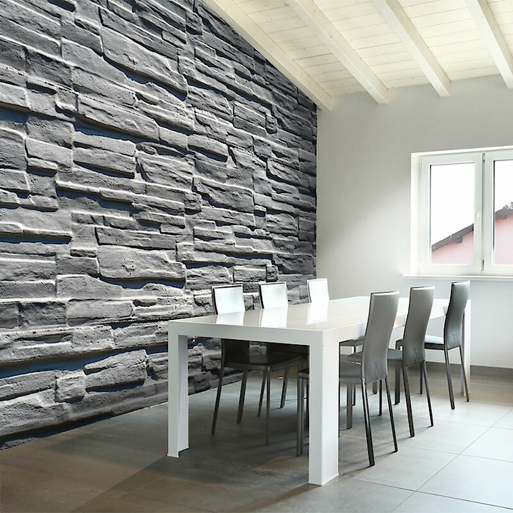 Fotótapéta - Szürke kőfal 400x309