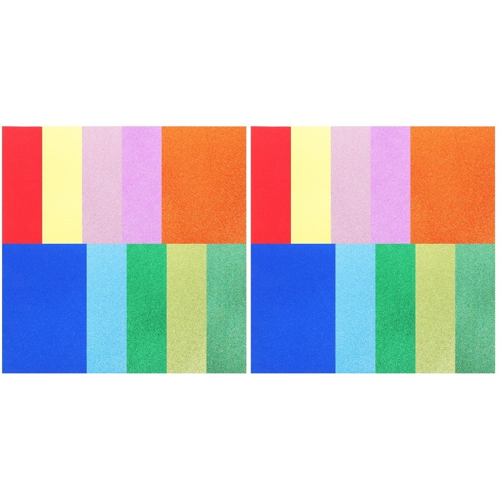 Set de 20 foi de hartie glitter A4, colorate, pentru lucrari manuale, 30x20cm