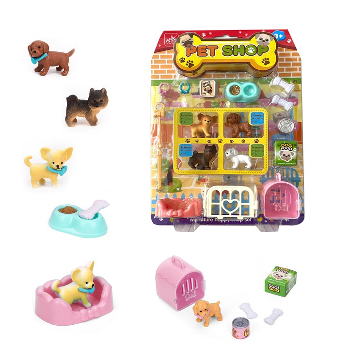 Set Mini Paradis Canin, dou dou fish, modele de caini adorabili, usor de asamblat