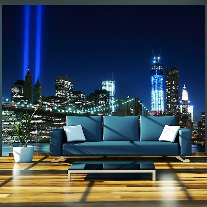 Fotótapéta - Fényszórók a város felett 400x309