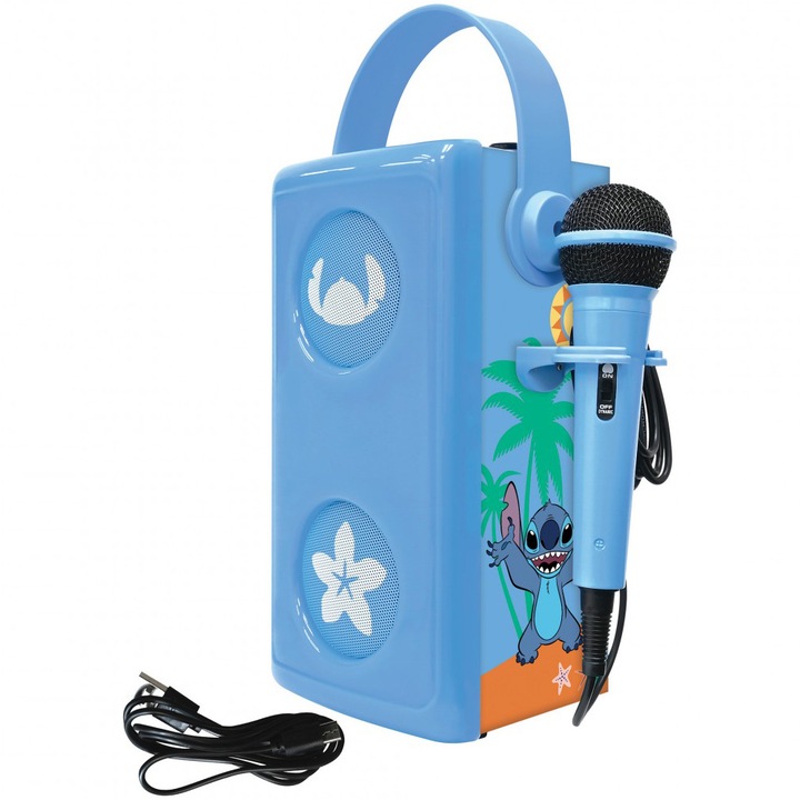 Boxa luminoasa Lexibook - Disney Stitch, cu microfon