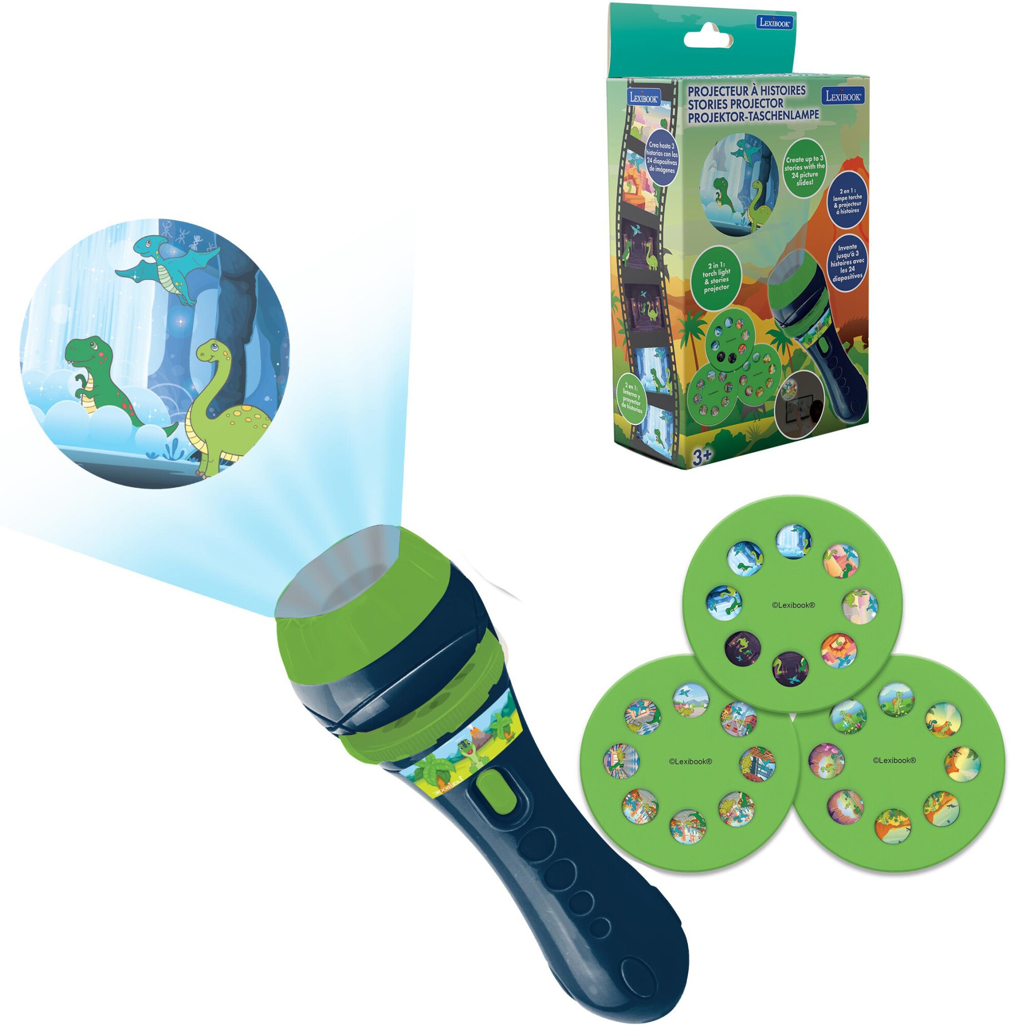 Lanterna cu proiector Lexibook - Dinozaur