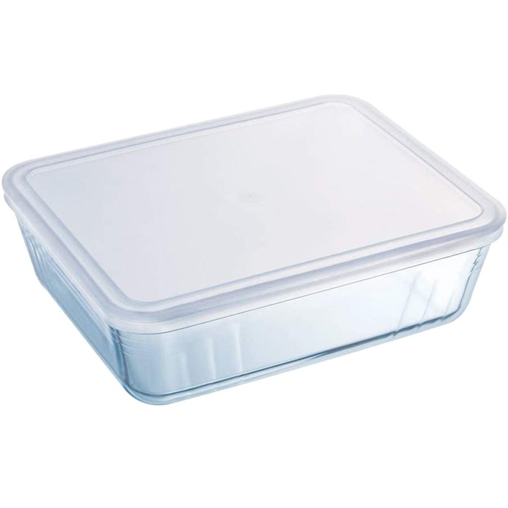 Téglalap alakú serpenyő fedővel, Pyrex Cook & Freeze, hőálló üveg, 24 x 19 x 8 cm, 2,6 L