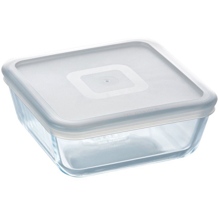 Касерола с капак Pyrex Cook & Freeze, Квадратен, Топлоустойчиво стъкло, 15 х 15 х 6 см, 800 мл