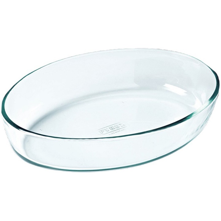 Vas oval, Pyrex Iconics', sticla termorezistenta, 40 x 27 x 7 cm, 4.2 L