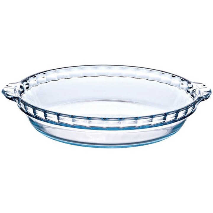 Tortatálca fülekkel, Pyrex Iconics, hőálló üveg, 26 x 23 x 5 cm, 1,3 L