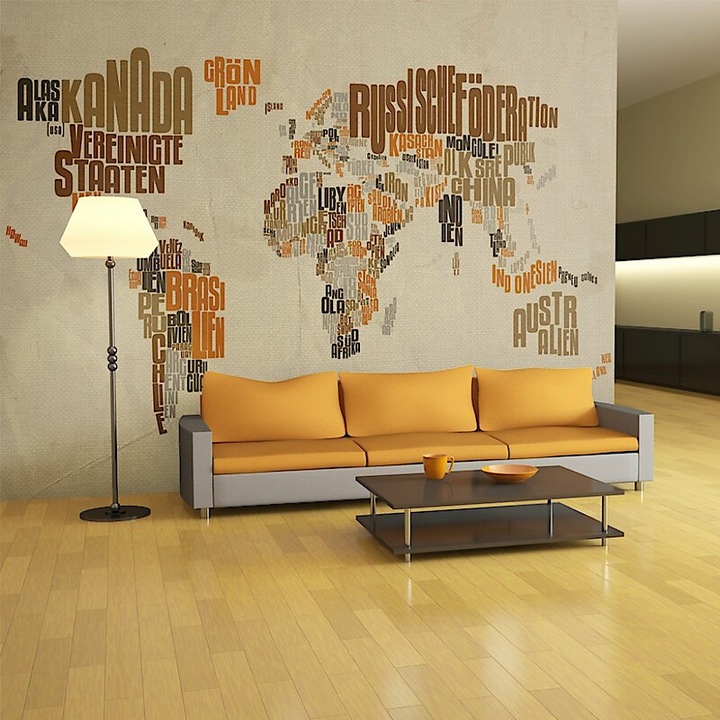 Fotótapéta - Világtérkép országnevekből 350x270