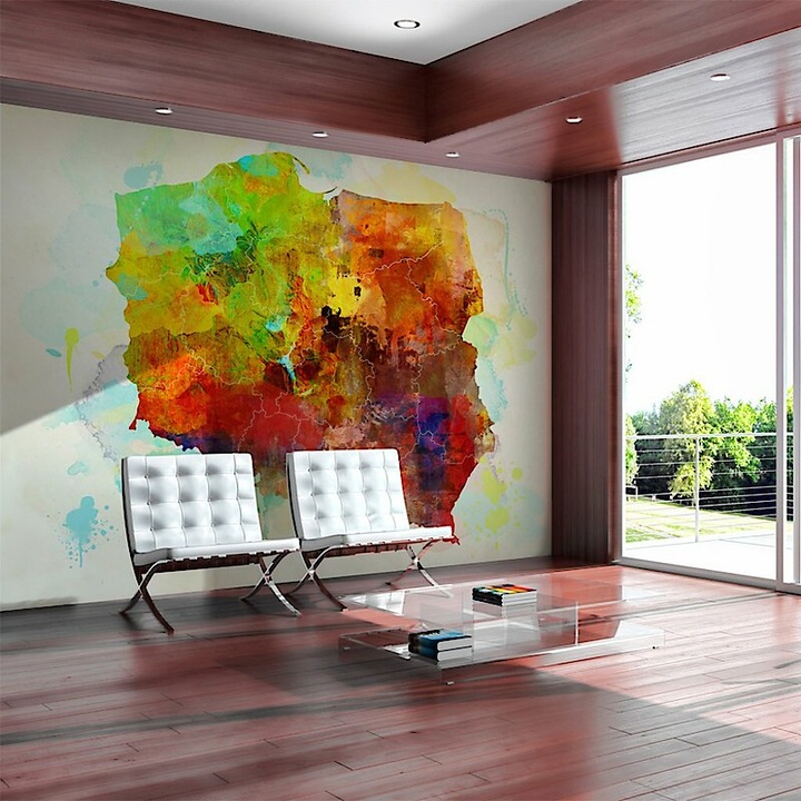 Fotótapéta - Lengyelország színes térképe 350x270