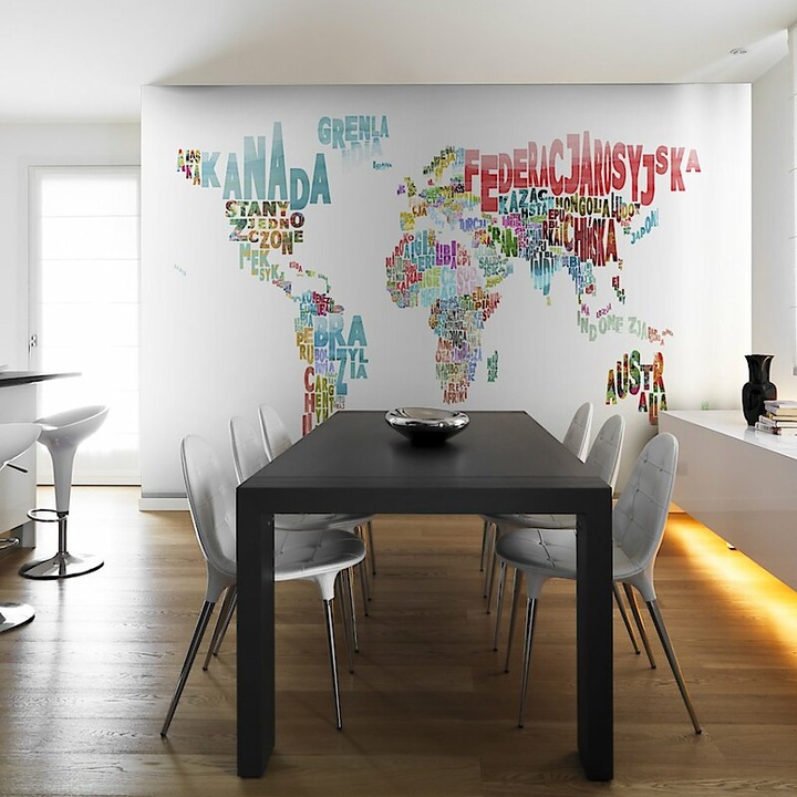 Fotótapéta - Világtérkép lengyel országnevekből 400x309