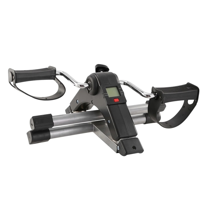 Велоергометър TeqHome, Мини фитнес, сгъваеми педали, LCD дисплей, 48x36x23.5 см, 2.34 кг