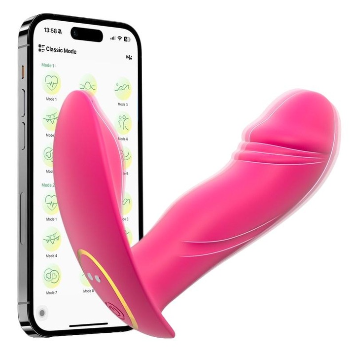 Alkalmazás által vezérelt vibrátor, Alwup, 9 vibrációs mód, 2 erős motor, vízálló